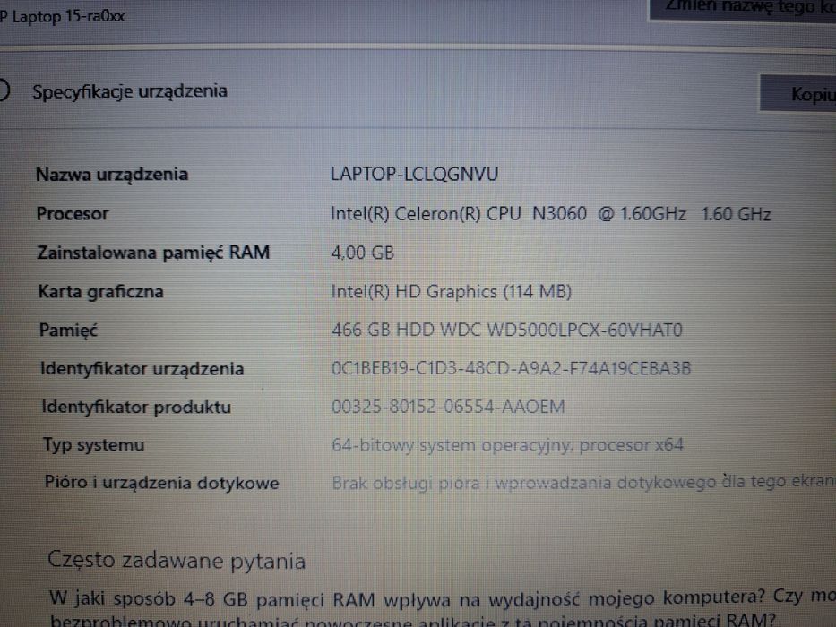 Laptop HP używany