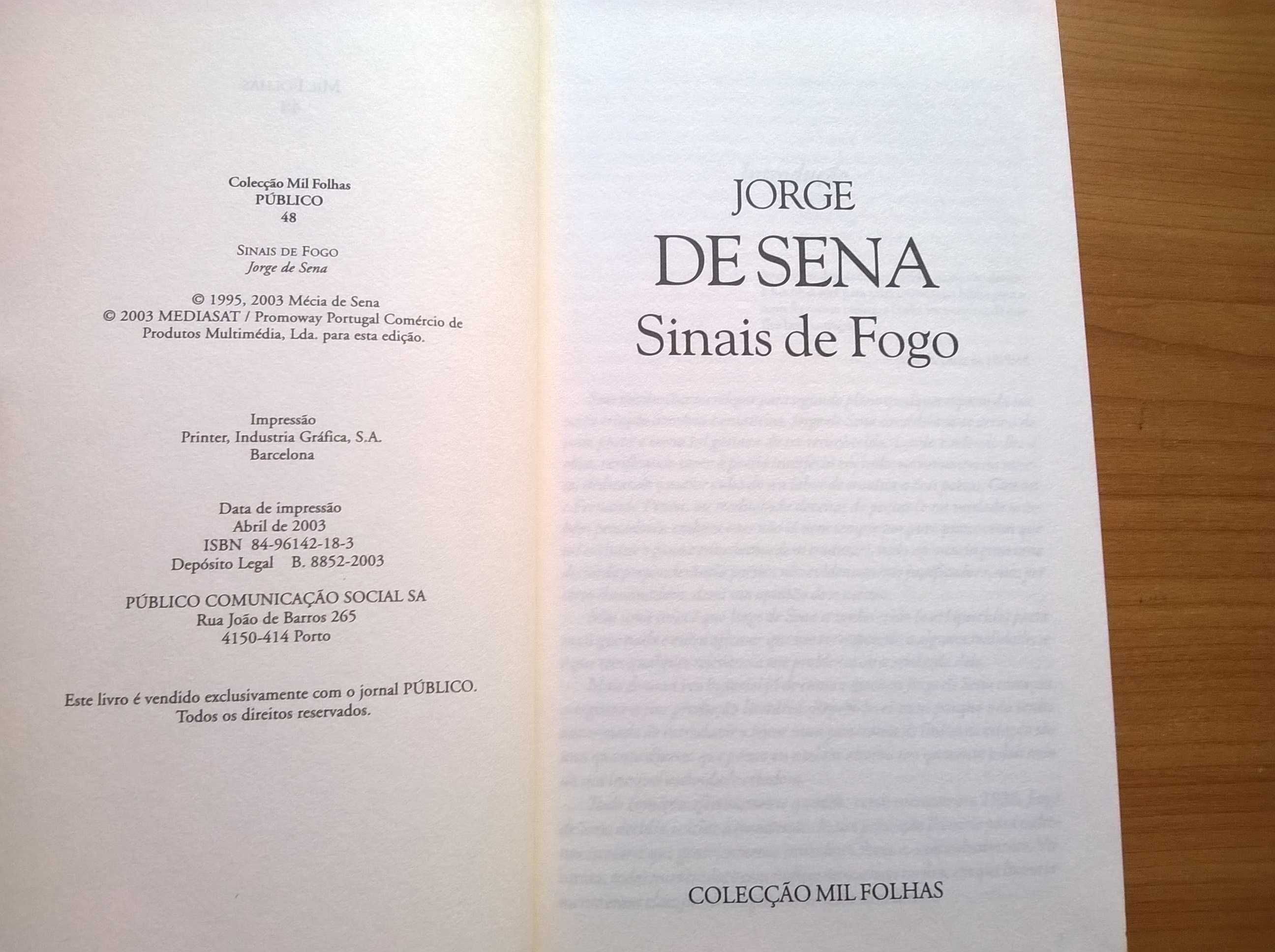 Sinais de Fogo - Jorge de Sena (portes grátis)