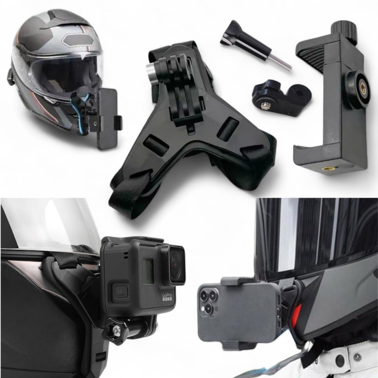 Крепление на мотошлем для экшн камер GoPro, Sony, Xiaomi и смартфонов