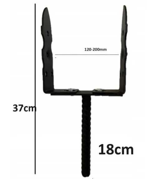3x Podstawa słupa regulowana 120-200mm wspornik kotwa 370mm