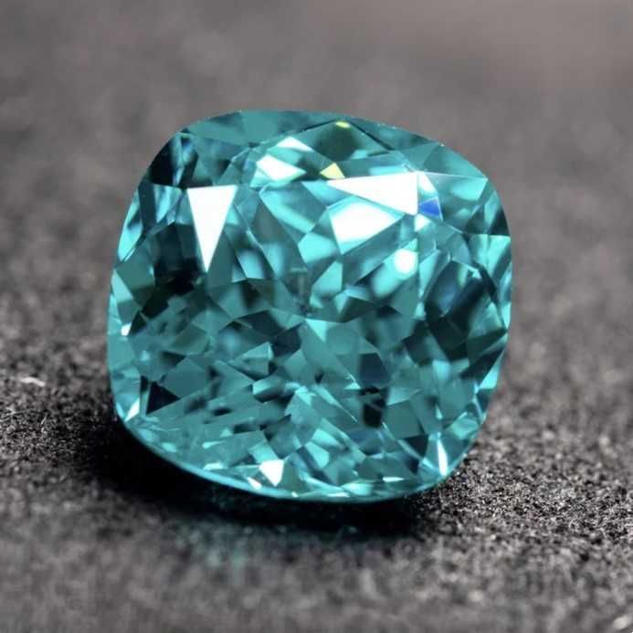 Szafir Naturalny Hodowlany Paraiba 5x5x3,1mm 0,907CT Certyfikat !