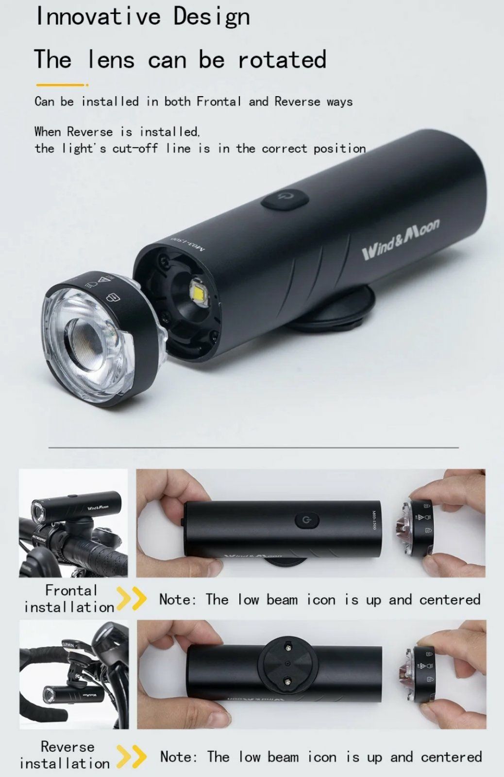 Wind Moon 800 lm велофара велосипедная фара usb +  регулировка света