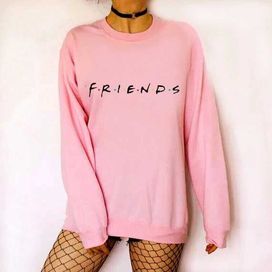 Nowa Bluza FRIENDS Długi Rękaw O-Neck Crewneck różowa