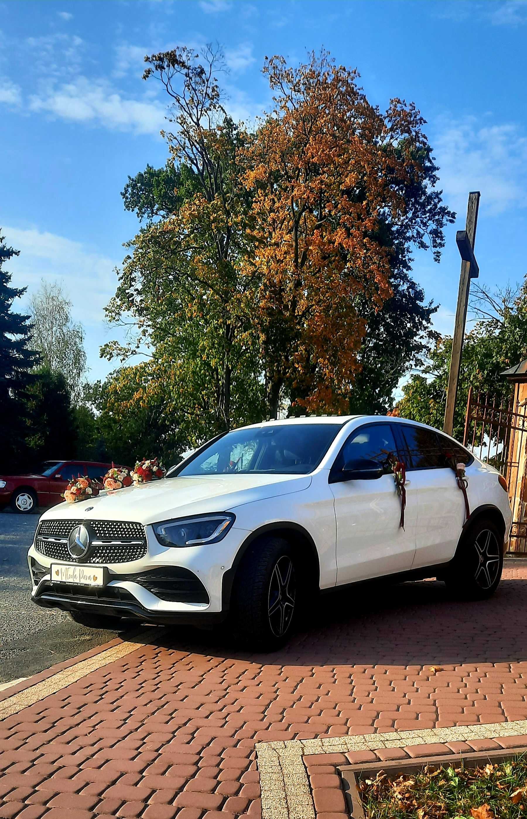 Auto do ślubu biały samochód na wesele MERCEDES GLC COUPE AMG