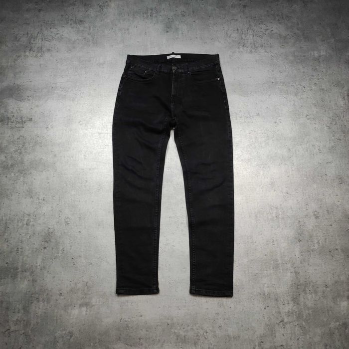 MĘSKIE PREMIUM Zara Denim Jeansy Spodnie Czarne Marmurek Slim Skinny