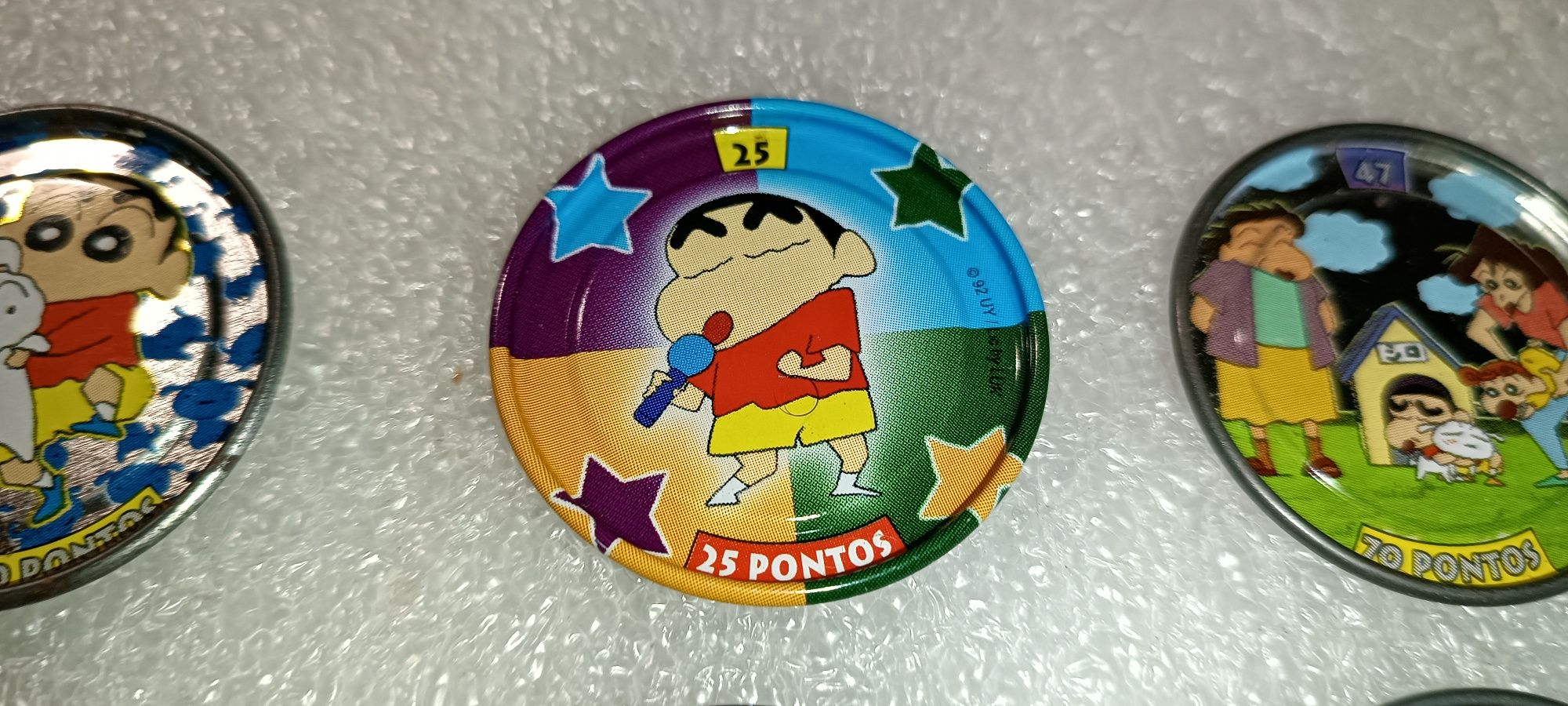 8 tazos coleção Shinchan Bollycao