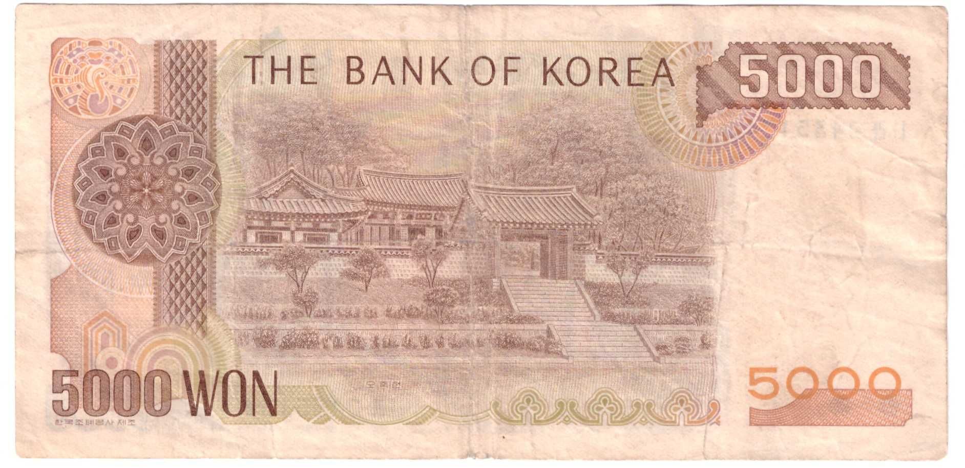 Korea, banknot 5000 won 1983 - st. 4