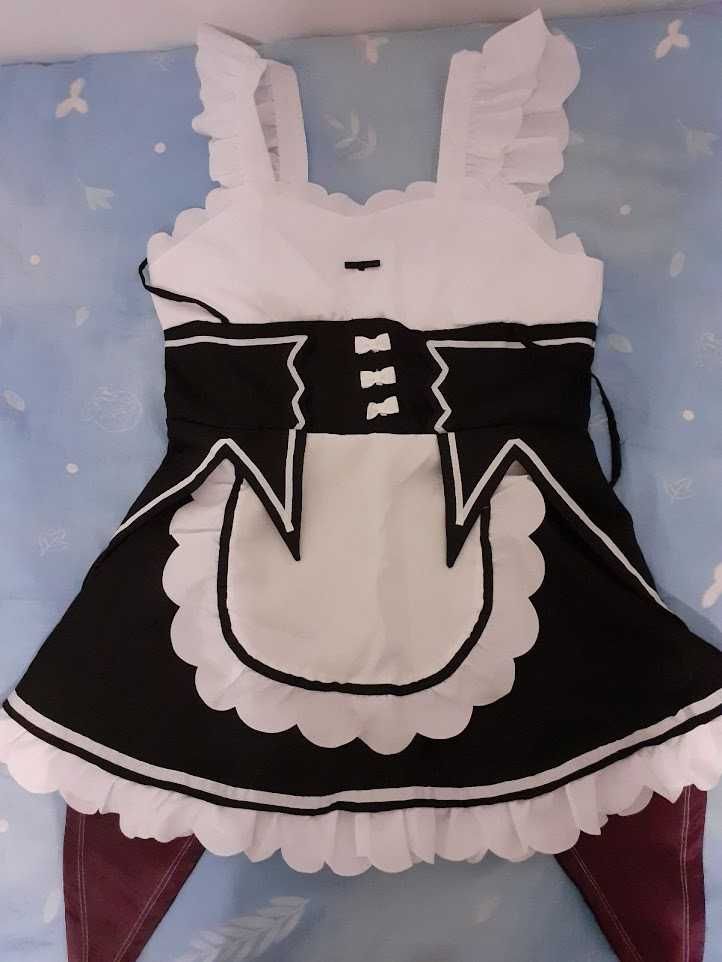 Cosplay Rem anime Re: Zero XL Peruka + dodatki