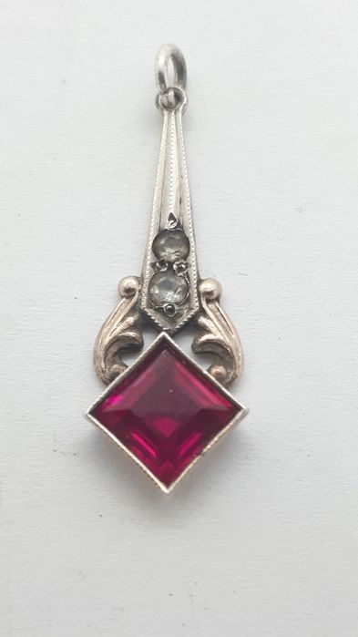 Кулон серебро 875пр. Рубин.
