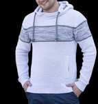 Bluza sweter męski z kapturem - Białoszary XL