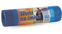 Super mocne worki na smieci LDPE 60 Litrów niebieskie 30 rolek Fv
