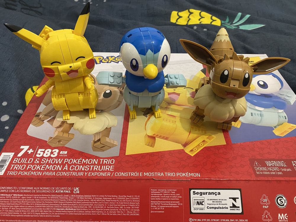 Klocki Lego Pokemon Pikachu Eevee Tiplouf zestaw 3 pokemonów