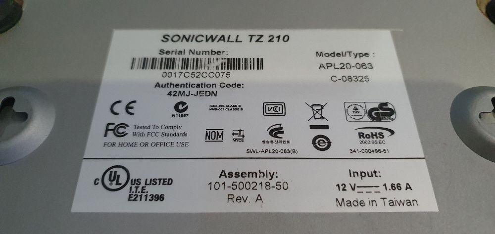 DELL SONICWALL TZ 210 APL20-063 Firewall / UTM