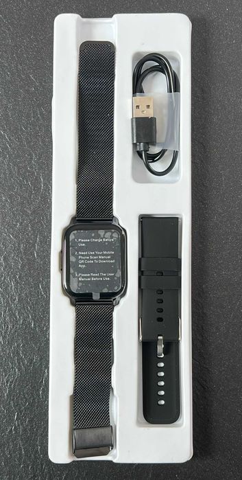 Smartwatch Popglory P66 czarny kolorowy wyświetlacz dotykowy