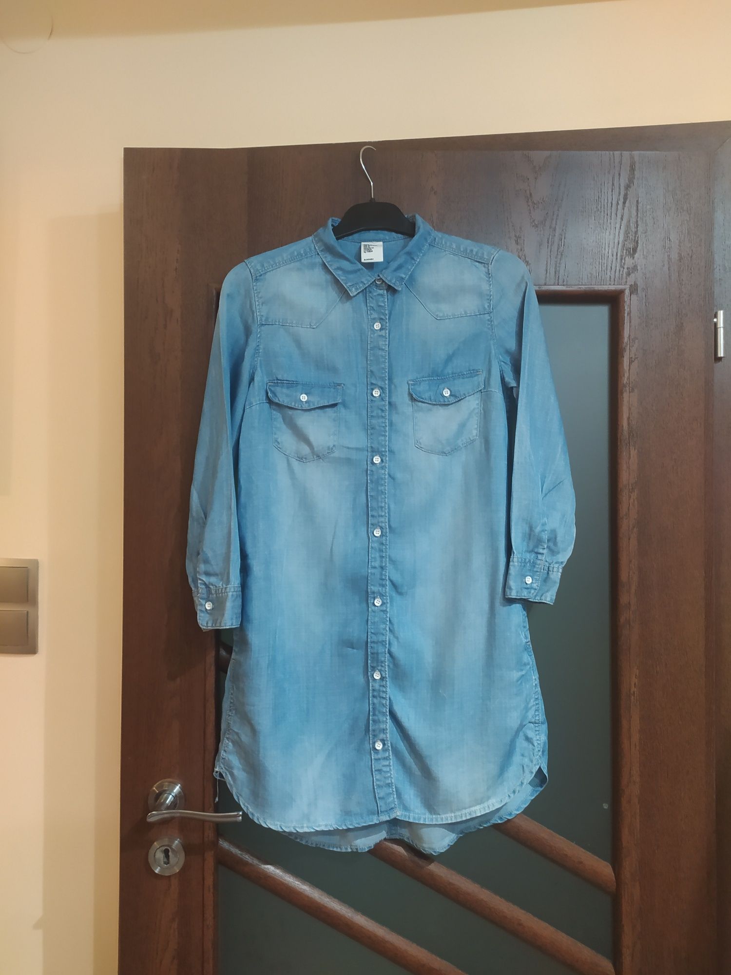 Sukienka tunika rozmiar 36 S rozpinana jedwabna H&M