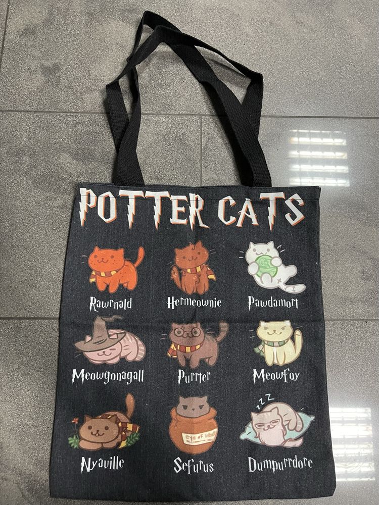 Torba ekologiczna materiałowa Harry Potter koty Potter cats