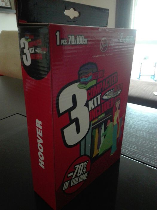 Kit compacter muito útil para guardar têxteis em pouco espaço