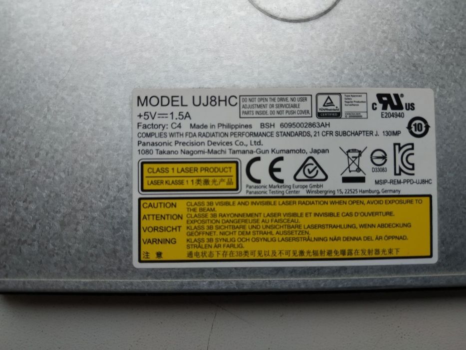 DVD-rom двд ром привод от ноутбука 9 мм UJ8HC