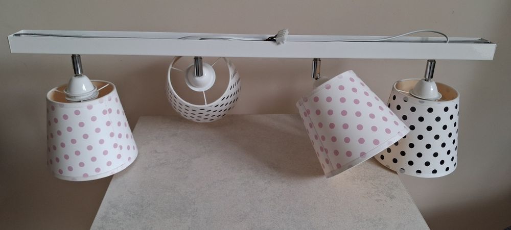 Lampa dziecięca kolorowe groszki regulowana na 4 żarówki