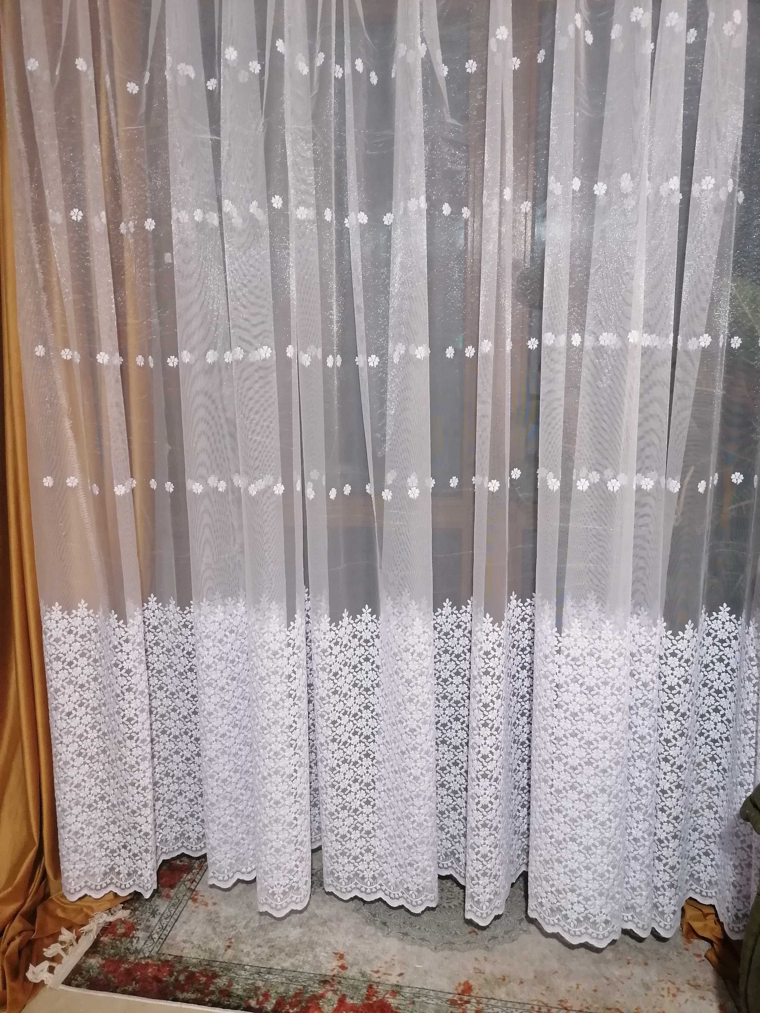firanki z metra HAFT-GIPIURA wys 65 cm biała,turecka wys 280