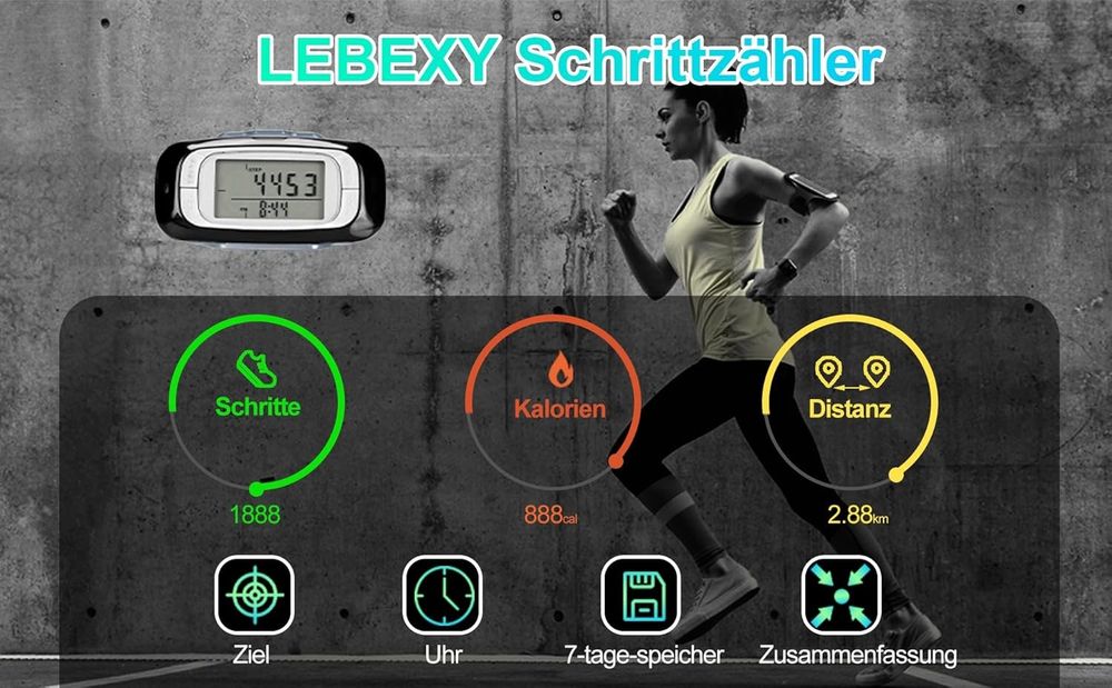 Krokomierz tracker fitness licznik kroków odległośći kalorii