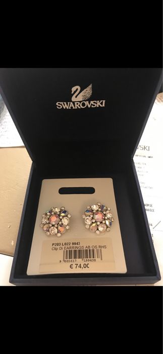 Сваровски серги-клипсы