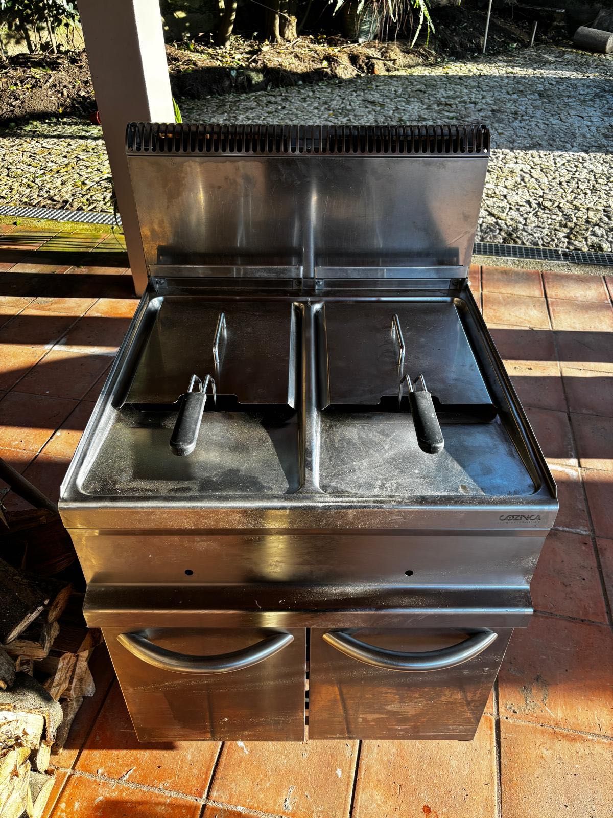 Fritadeira Dupla Gás 14Lt Profissional Hotelaria Restauração