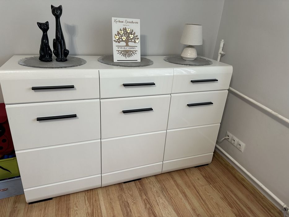 Komoda fever biały połysk BRW 150 cm