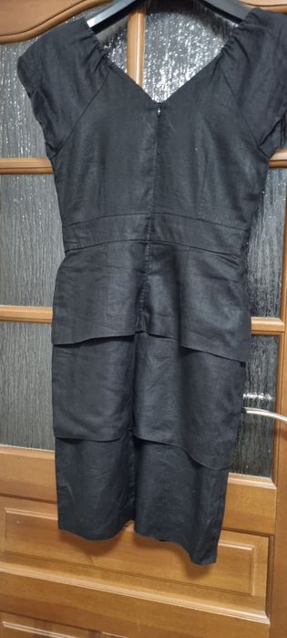 Czarna sukienka z lnu Simple