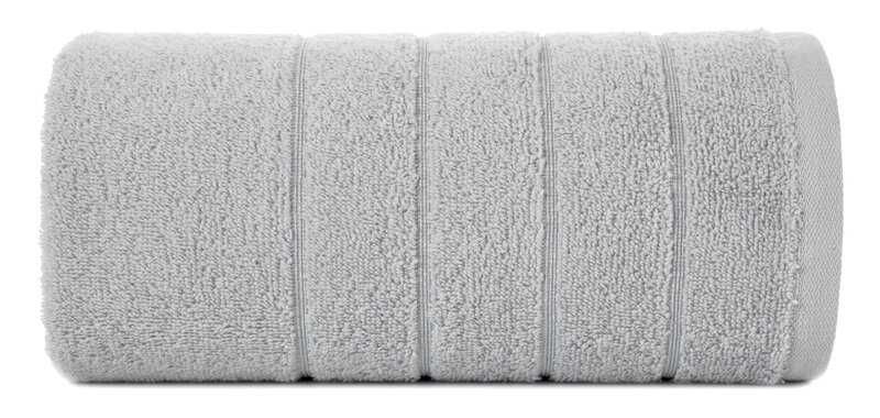 Ręcznik bawełniany kąpielowy 50x90 DALI srebrny z lśniącymi paseczkami