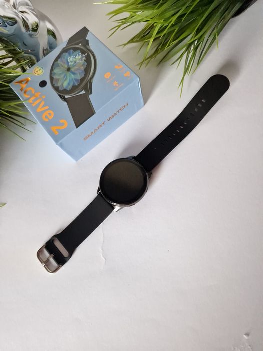 Smartwatch okrągły, czarny męski