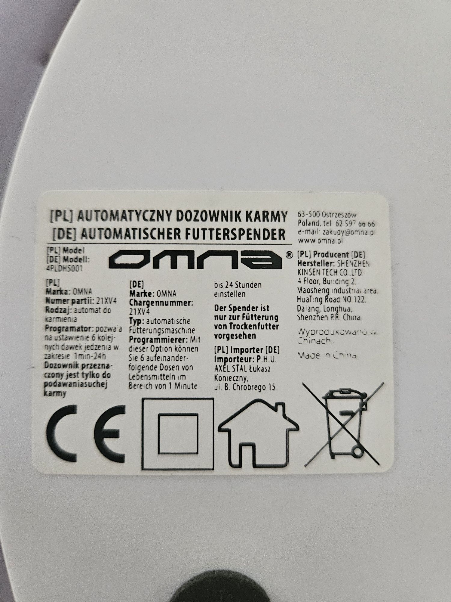 Automatyczny podajnik karmy