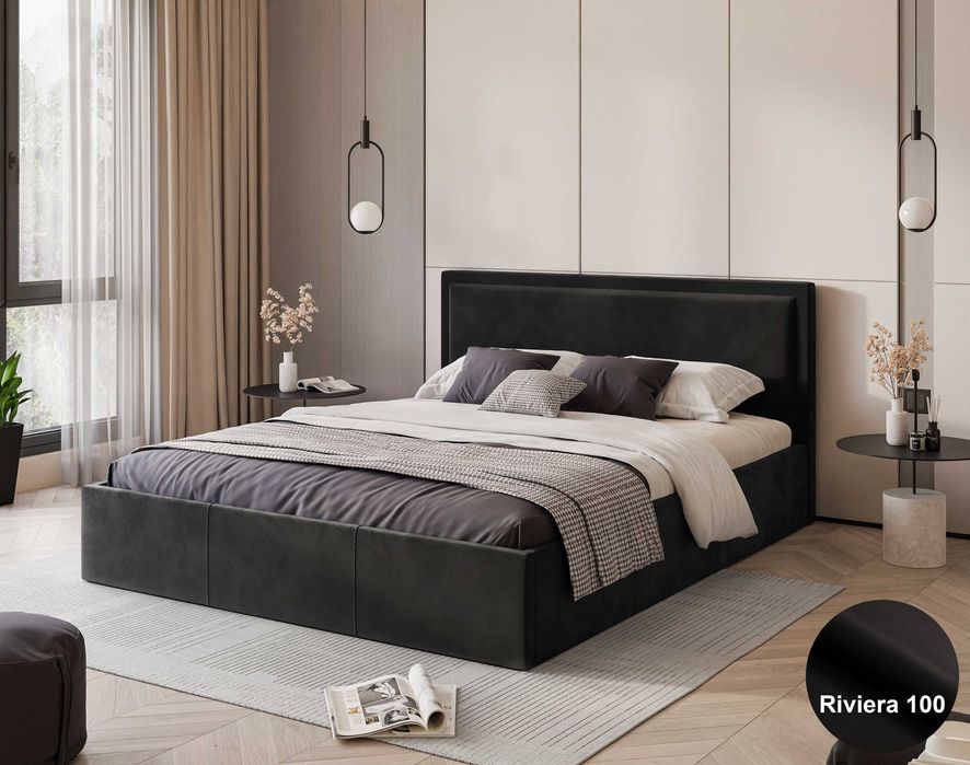 Wysyłka w 24h / Łóżko tapicerowane z podnoszonym stelażem Stella