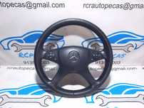 VOLANTE GUIADOR COMPLETO MERCEDES BENZ CLASS C W204 PELE AIRBAG COMANDOS MULTIFUNÇÕES CONTROLO