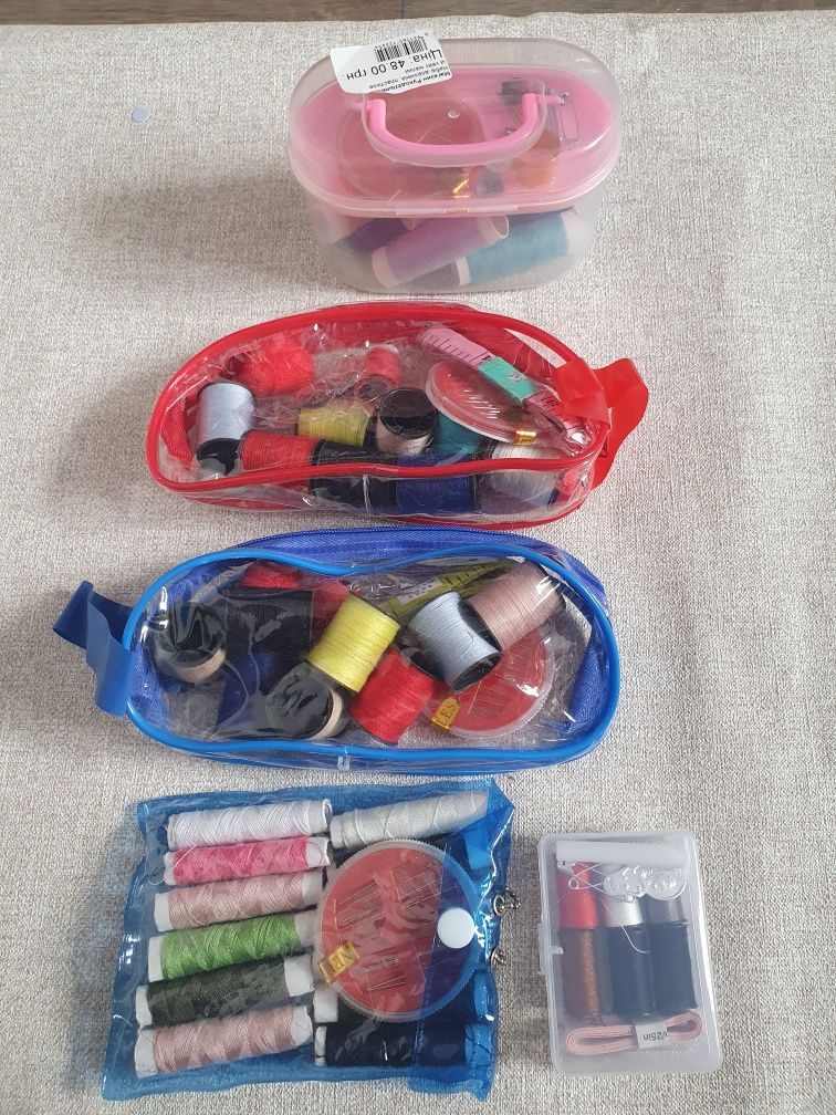 Иглы, наперстки, булавки, дорожные наборы, метры