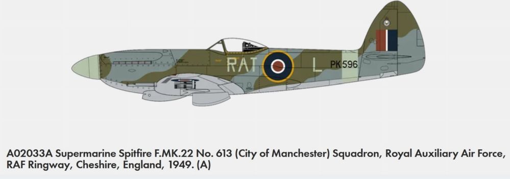 Model Airfix 02033A samolot Supermarine Spitfire F.Mk.22