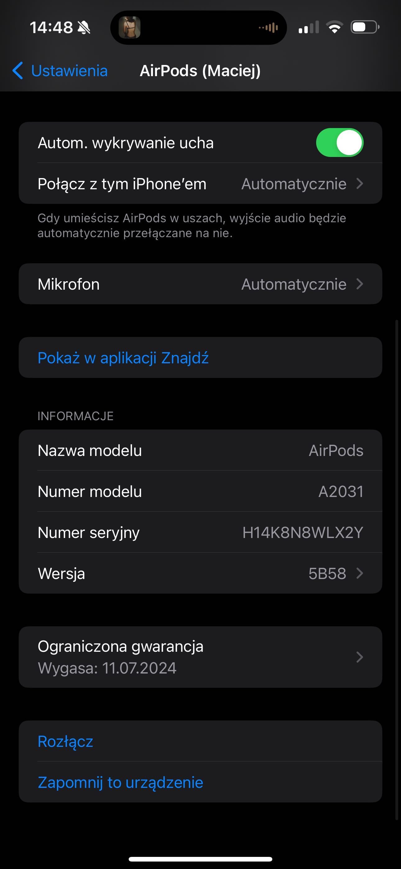 AirPods 2 gen na gwarancji uszkodzony case