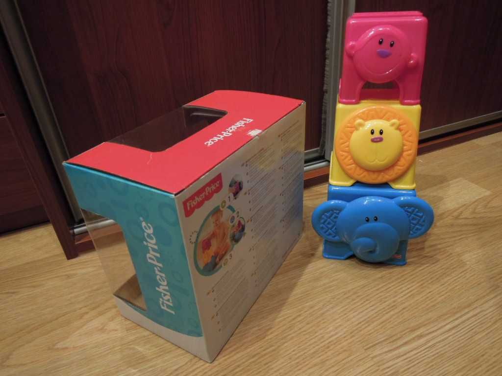 Fisher Price-Piramidka-Sensoryczna-9 mcy- 3 zwierzątka