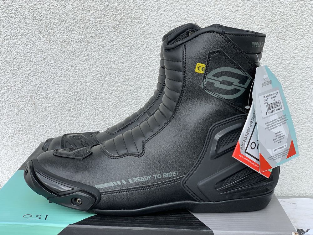 Niskie buty motocyklowe Ozone Urban II rozmiar 45, slidery, NOWE!