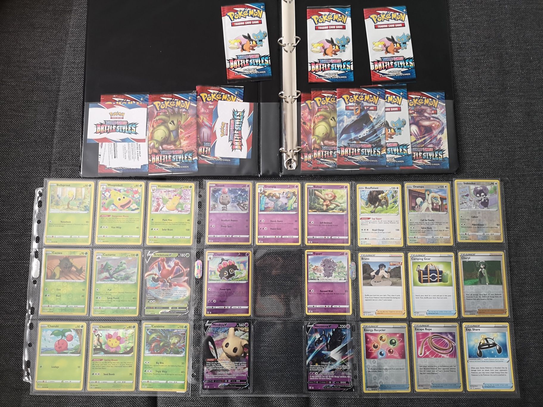 Pokemon TCG album Sword Shield BATTYLE STYLES 150 kart plus segregator