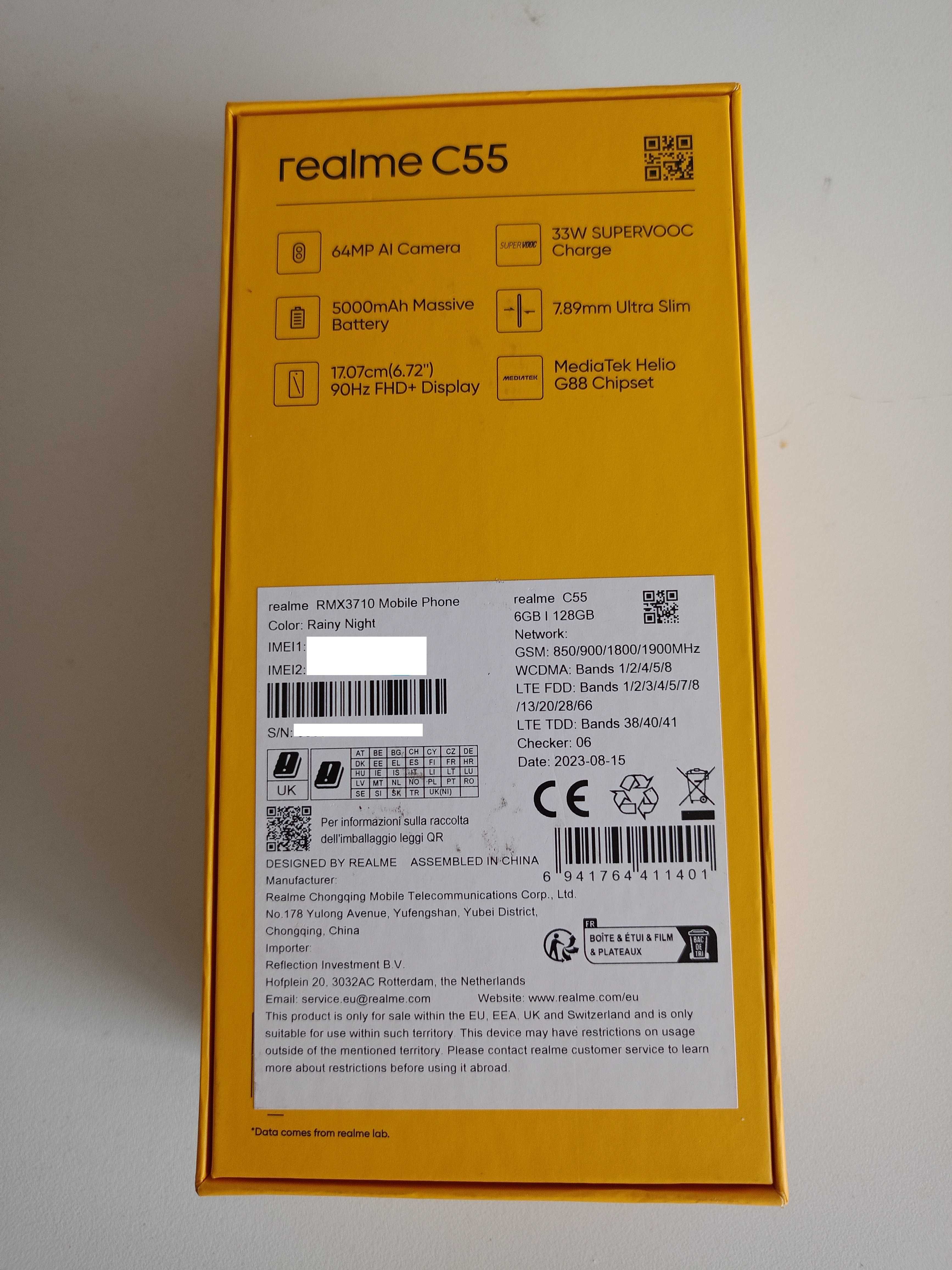 Smartphone Realme C55 6GB / 128 GB cor Rainy Night