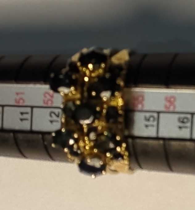 Złoty pierścionek z szafirami 1,76c/próba 585/4,17gr/roz-14/Certyfikat
