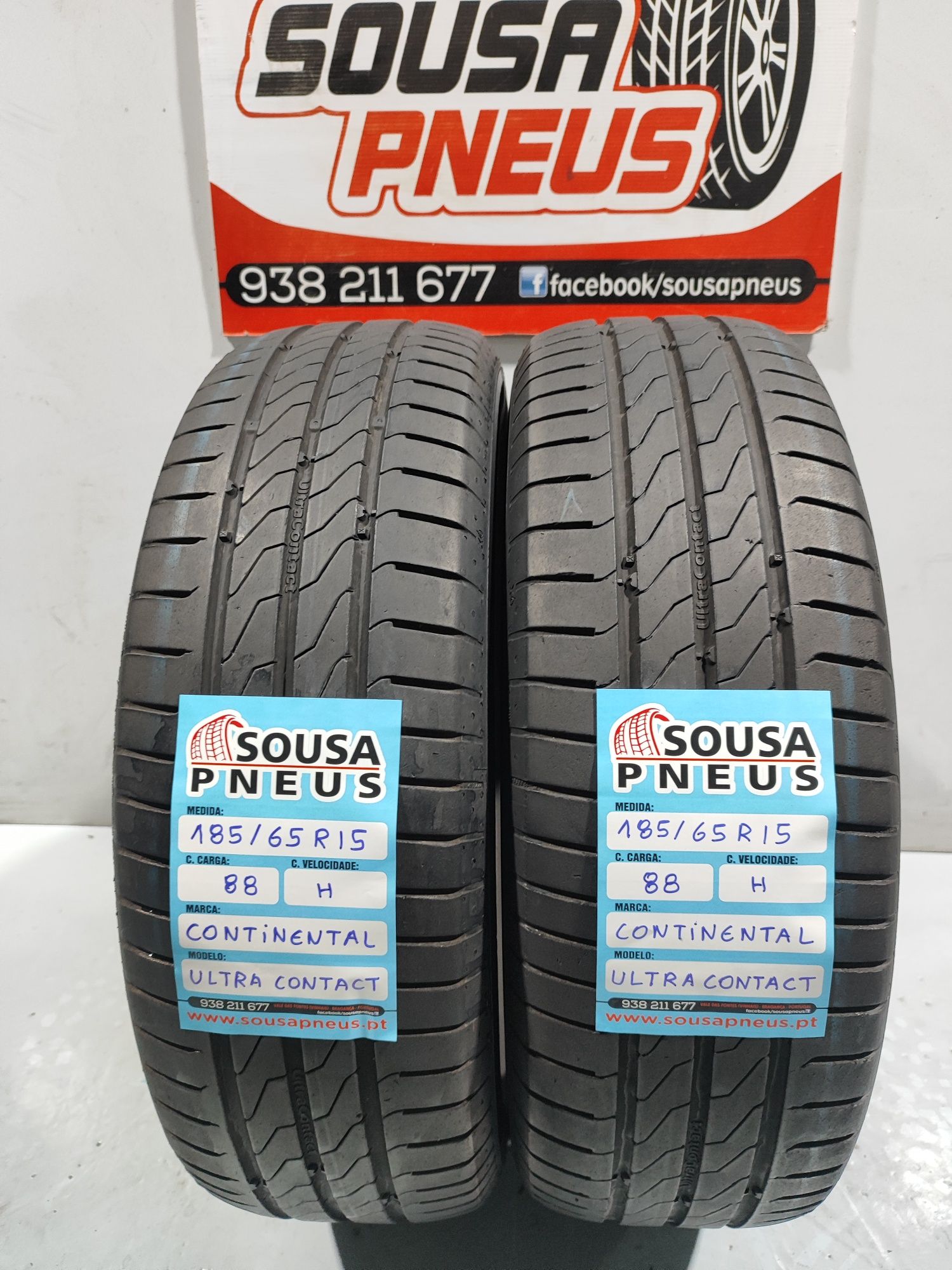 2 pneus semi novos 185-65R15 Continental - Oferta dos Portes