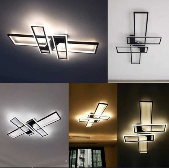 чорна стельова LED люстра з пультом, 140 Вт (БЕЗКОШТОВНА Доставка)