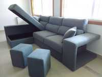 Sofa Chaiselong + Bau Elevatório NOVO - FABRICA