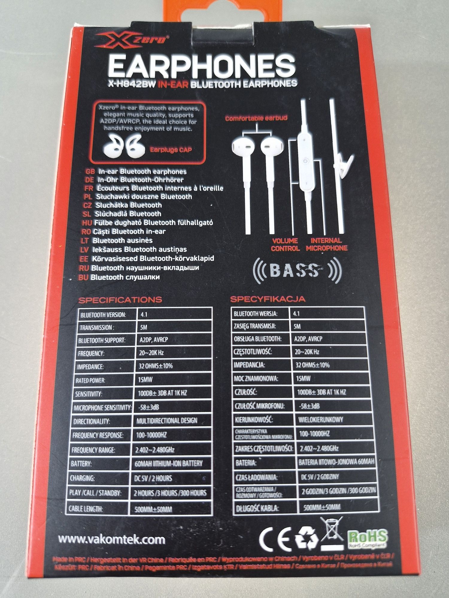 Słuchawki Bezprzewodowe Douszne Bluetooth X-Zero