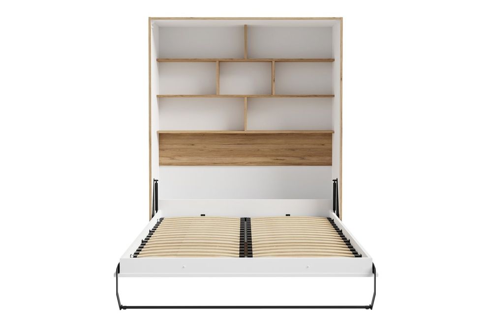 S-ROOM Łóżko składane z regałem, 160x200 cm, łóżko w szafie