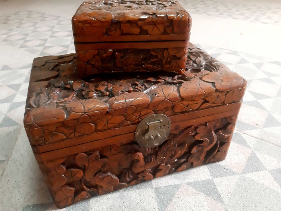 Caixas de madeira decorativas, conjunto de 2