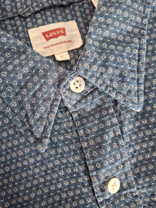 Granatowa koszula L bawełna Levi's długi rękaw