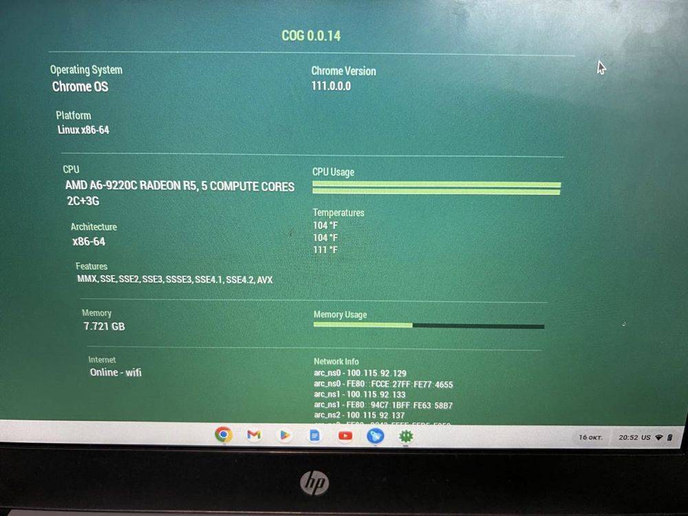 HP chromebook 11a g8 ee 11.6"/8GB RAM/32GB SSD! Артикул D105